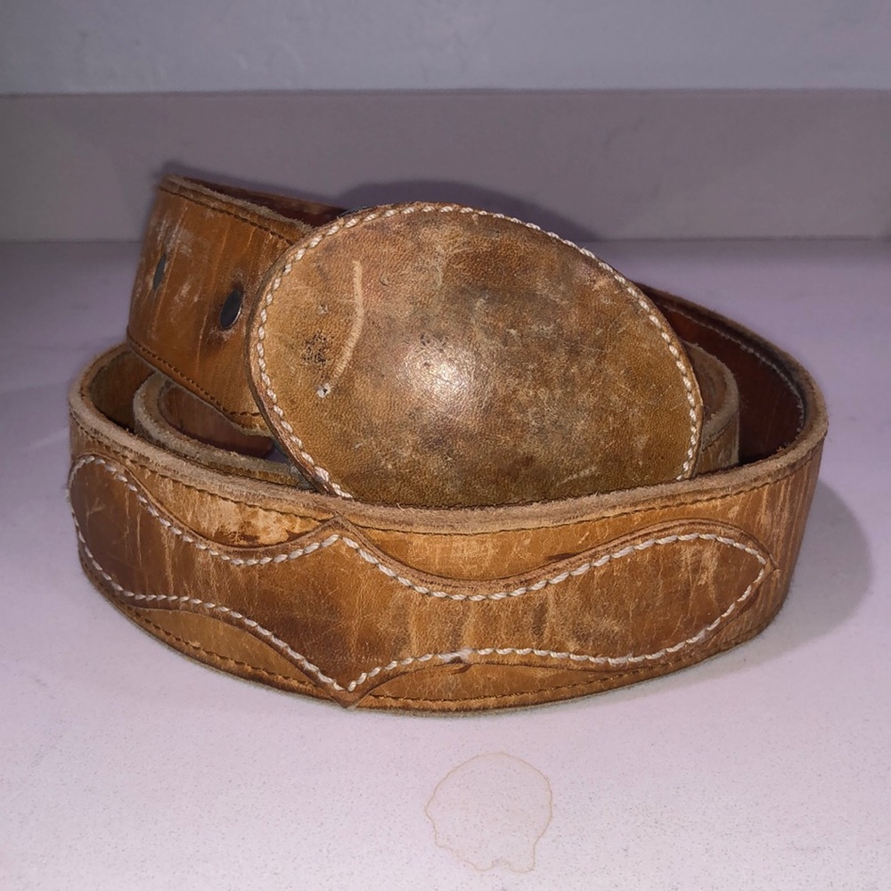 Leather Western Belt With Buckle